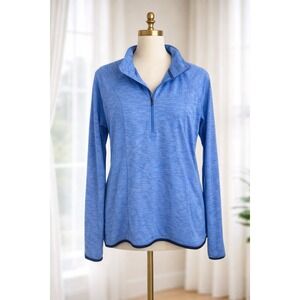 Under Armour Run Heat Gear 1/4 Zip Pullover Blue Long Slv Active Running Small